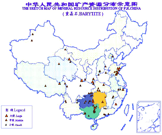 國(guó)內(nèi)重晶石分布